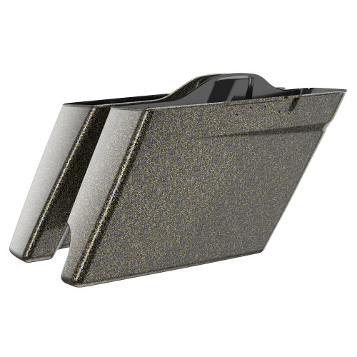 Advanblack Hard Candy Black Gold Flake 2 into 1 Stretched Extended Saddlebag Bottoms for 2014+  Harley Davidson Touring