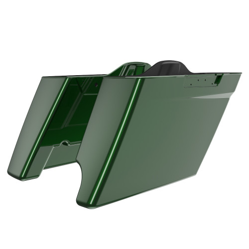 Advanblack Kinetic Green 2 into 1 Tequila Sunrise Stretched Extended Saddlebag Bottoms for 2014+  Harley Davidson Touring