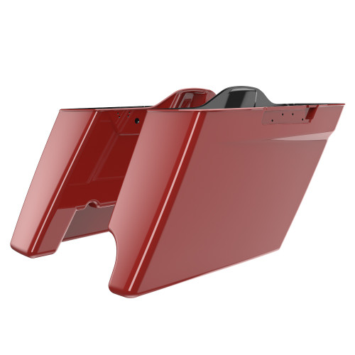 Advanblack  Red Hot Sunglo 2 into 1 Stretched Extended Saddlebag Bottoms for 2014+  Harley Davidson Touring