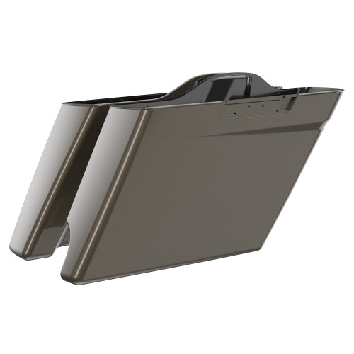 Advanblack River Rock Gray (Glossy) 2 into 1 Stretched Extended Saddlebag Bottoms for 2014+  Harley Davidson Touring