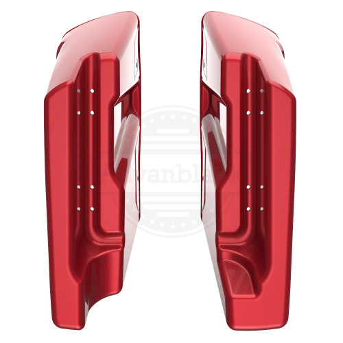 Advanblack Sunset Orange 2 into 1 Stretched Extended Saddlebag Bottoms for 2014+ Harley Davidson Touring