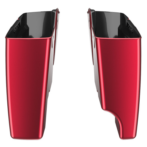 Advanblack Velocity Red Sunglo  2 into 1 Stretched Extended Saddlebag Bottoms for 2014+  Harley Davidson Touring