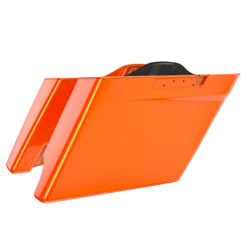 Advanblack Wicked Orange Pearl 2 into 1 Stretched Extended Saddlebag Bottoms for 2014+  Harley Davidson Touring