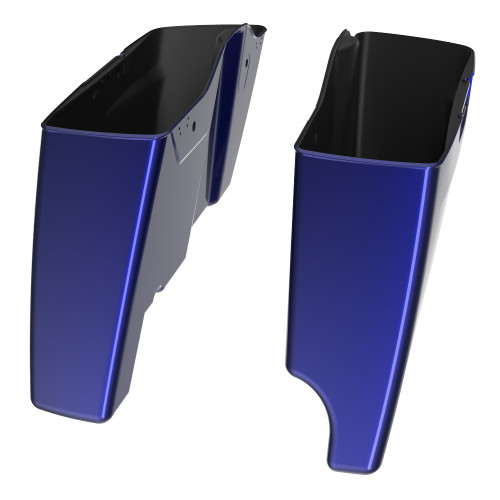 Advanblack  Zephyr Blue 2 into 1 Stretched Extended Saddlebag Bottoms for 2014+  Harley Davidson Touring