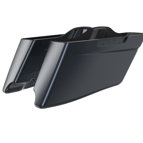 Advanblack Black Tempest CVO Style Tapered Stretched Extended Saddlebag Bottoms for Harley Davidson 2014+ Touring