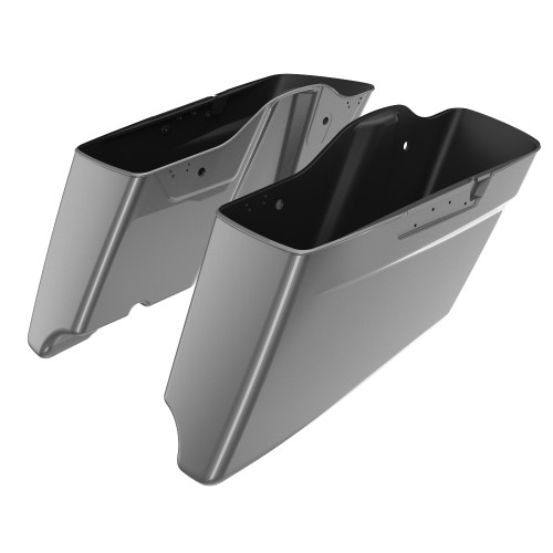 Advanblack Charcoal Pearl CVO Style Tapered Stretched Extended Saddlebag Bottoms for Harley Davidson 2014+ Touring