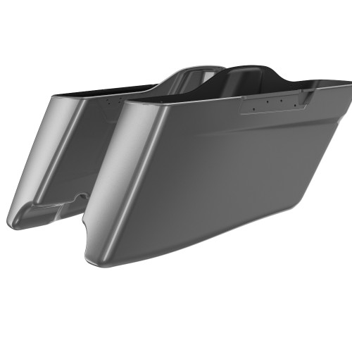 Advanblack Charcoal Pearl CVO Style Tapered Stretched Extended Saddlebag Bottoms for Harley Davidson 2014+ Touring