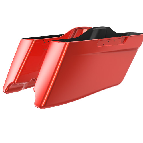 Advanblack Candy Orange CVO Style Tapered Stretched Extended Saddlebag Bottoms for Harley Davidson 2014+ Touring