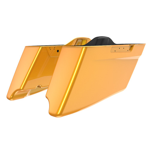 Advanblack Chrome Yellow Pearl CVO Style Tapered Stretched Extended Saddlebag Bottoms for Harley Davidson 2014+ Touring