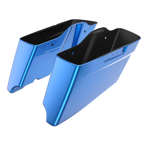 Advanblack Electric Blue CVO Style Tapered Stretched Extended Saddlebag Bottoms for Harley Davidson 2014+ Touring