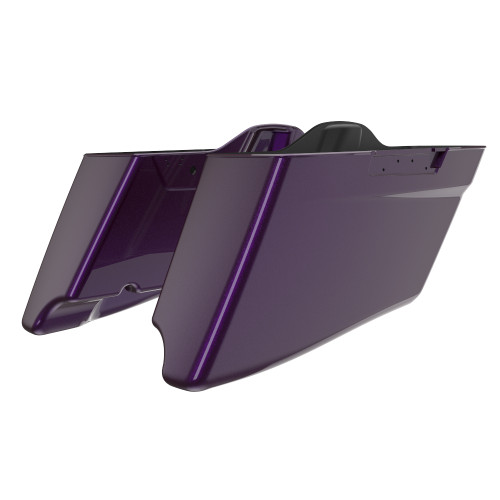 Advanblack Hard Candy Mystic Purple Flake CVO Style Tapered Stretched Extended Saddlebag Bottoms for Harley Davidson 2014+ Touring