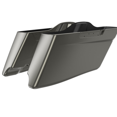 Advanblack Industrial Gray CVO Style Tapered Stretched Extended Saddlebag Bottoms for Harley Davidson 2014+ Touring