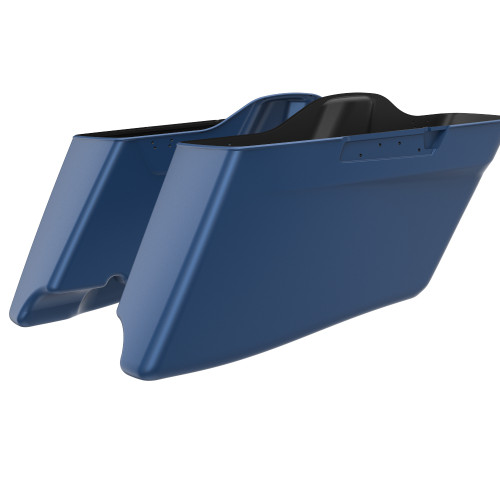 Advanblack Legend Blue Denim CVO Style Tapered Stretched Extended Saddlebag Bottoms for Harley Davidson 2014+ Touring