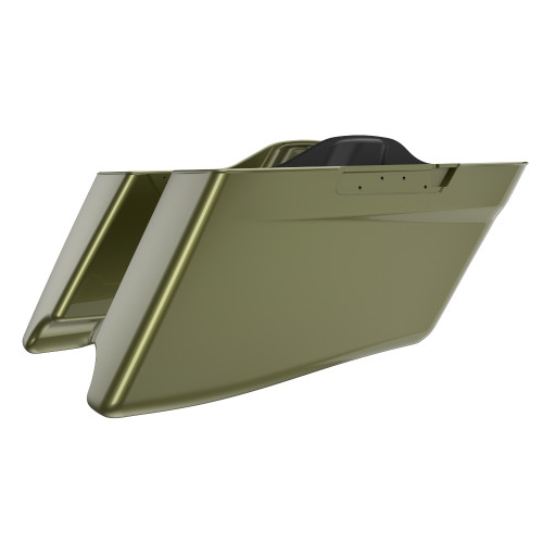 Advanblack Mineral Green Metallic CVO Style Tapered Stretched Extended Saddlebag Bottoms for Harley Davidson 2014+ Touring