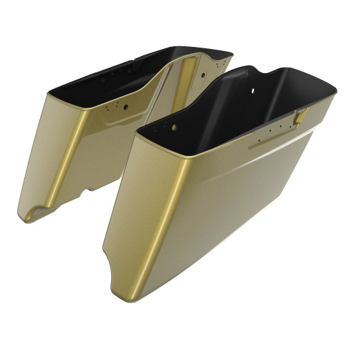Advanblack Olive Gold CVO Style Tapered Stretched Extended Saddlebag Bottoms for Harley Davidson 2014+ Touring
