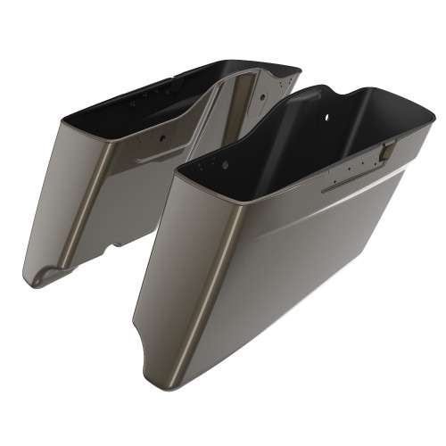 Advanblack River Rock Gray CVO Style Tapered Stretched Extended Saddlebag Bottoms for Harley Davidson 2014+ Touring