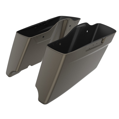 Advanblack River Rock Gray Denim CVO Style Tapered Stretched Extended Saddlebag Bottoms for Harley Davidson 2014+ Touring