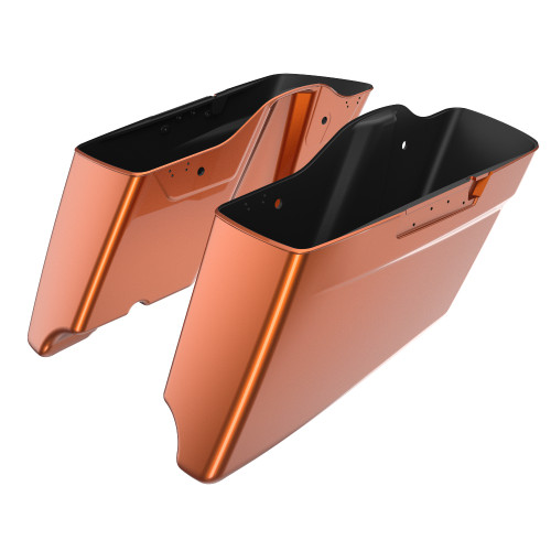 Advanblack Scorched Orange CVO Style Tapered Stretched Extended Saddlebag Bottoms for Harley Davidson 2014+ Touring