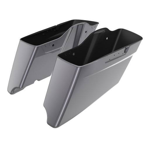 Advanblack Smoke Gray CVO Style Tapered Stretched Extended Saddlebag Bottoms for Harley Davidson 2014+ Touring