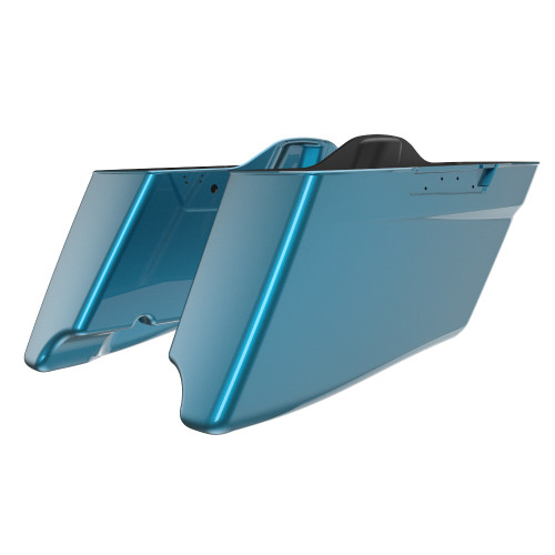 Advanblack Tahitian Teal CVO Style Tapered Stretched Extended Saddlebag Bottoms for Harley Davidson 2014+ Touring