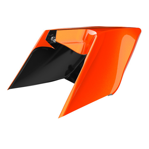 Wicked Orange Pearl CVO Style Tapered Stretched Extended Saddlebag Bottoms for Harley Davidson 2014+ Touring