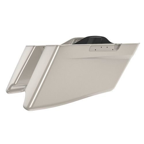 Advanblack White Sand Pearl CVO Style Tapered Stretched Extended Saddlebag Bottoms for Harley Davidson 2014+ Touring