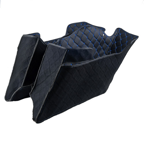 Advanblack 93-13 Stretched Saddlebag Liner Custom Blue Stitching Liner Kit Fit for Bottoms