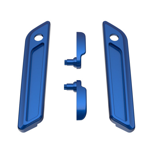 Bright Billiard Blue Saddlebag Lid Lever & Latch Cover Set Kit For 2014+ Harley Touring