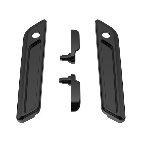Black Hole Saddlebag Lid Lever & Latch Cover Set Kit For 2014+ Harley Touring