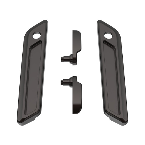 Black Jack Metallic Saddlebag Lid Lever & Latch Cover Set Kit For 2014+ Harley Touring