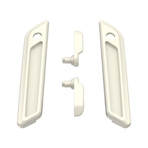 Birch White Saddlebag Lid Lever & Latch Cover Set Kit For 2014+ Harley Touring