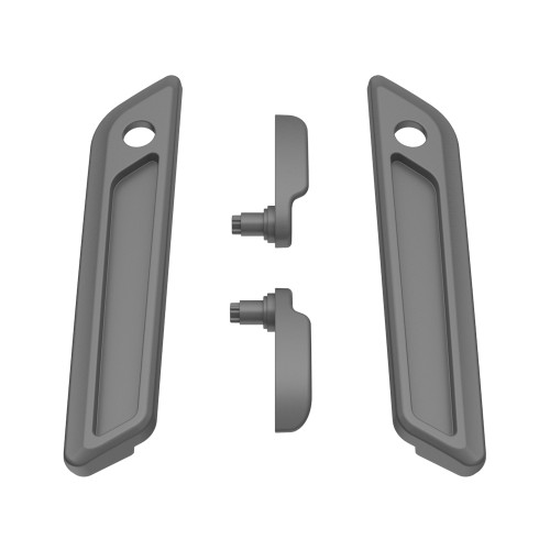 Charcoal Denim Saddlebag Lid Lever & Latch Cover Set Kit For 2014+ Harley Touring