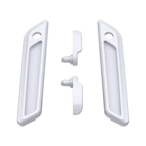 Crushed Ice Pearl Saddlebag Lid Lever & Latch Cover Set Kit For 2014+ Harley Touring