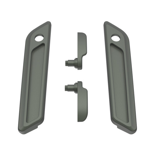 Deadwood Green Denim Saddlebag Lid Lever & Latch Cover Set Kit For 2014+ Harley Touring