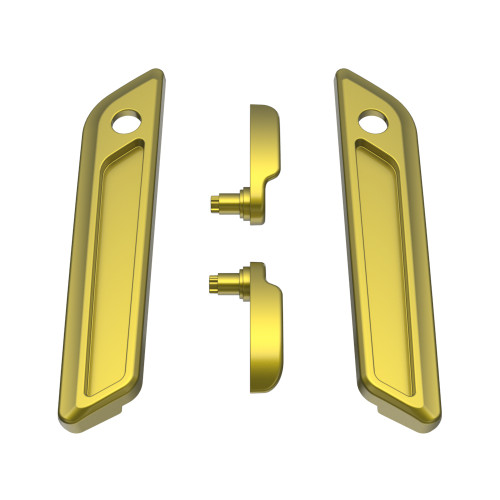 Eagle Eye Yellow Saddlebag Lid Lever & Latch Cover Set Kit For 2014+ Harley Touring