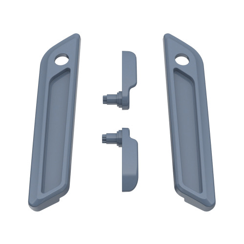 Gunship Gray Saddlebag Lid Lever & Latch Cover Set Kit For 2014+ Harley Touring