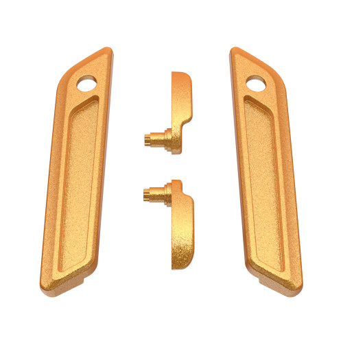 Hard Candy Gold Flake Saddlebag Lid Lever & Latch Cover Set Kit For 2014+ Harley Touring