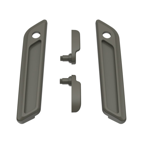 Industrial Gray Denim Saddlebag Lid Lever & Latch Cover Set Kit For 2014+ Harley Touring