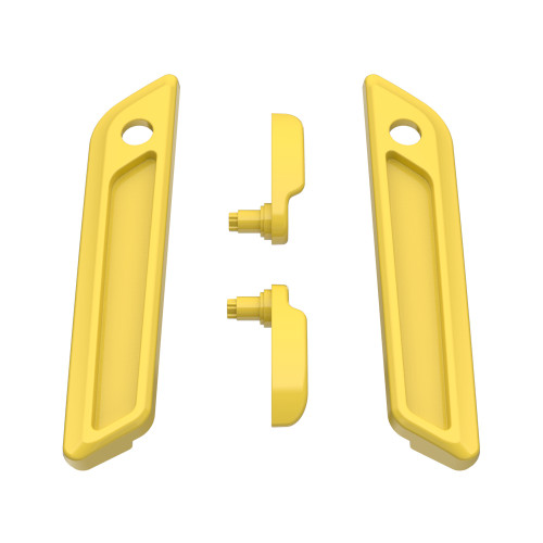 Industrial Yellow Saddlebag Lid Lever & Latch Cover Set Kit For 2014+ Harley Touring
