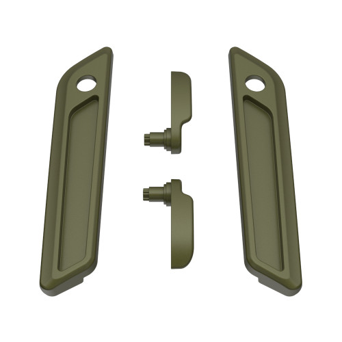 Mineral Green Denim Saddlebag Lid Lever & Latch Cover Set Kit For 2014+ Harley Touring