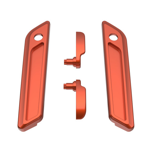 Orange Lava Saddlebag Lid Lever & Latch Cover Set Kit For 2014+ Harley Touring