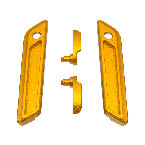 Prospect Gold Saddlebag Lid Lever & Latch Cover Set Kit For 2014+ Harley Touring