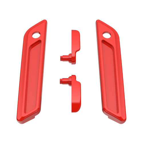 Performance Orange Saddlebag Lid Lever & Latch Cover Set Kit For 2014+ Harley Touring