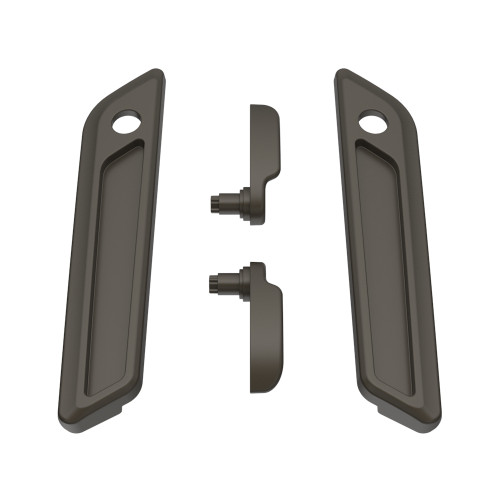 River Rock Gray Denim Saddlebag Lid Lever & Latch Cover Set Kit For 2014+ Harley Touring