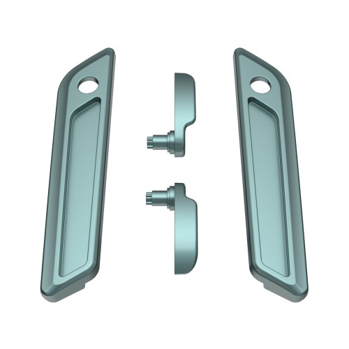 Silver Pine Saddlebag Lid Lever & Latch Cover Set Kit For 2014+ Harley Touring