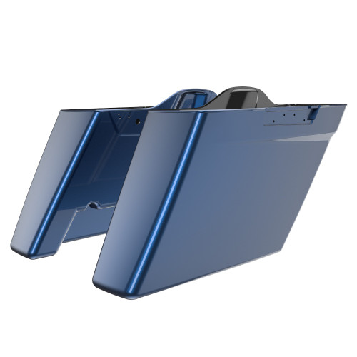 Advanblack Big Blue Pearl No Cutout Stretched Extended Saddlebag Bottoms for Harley Davidson 2014+ Touring