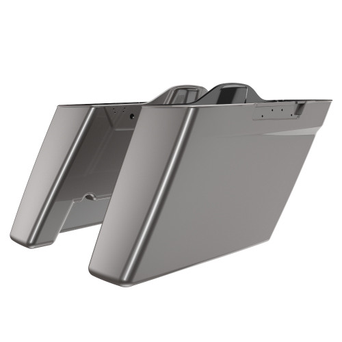 Advanblack Billet Silver No Cutout Stretched Extended Saddlebag Bottoms for Harley Davidson 2014+ Touring