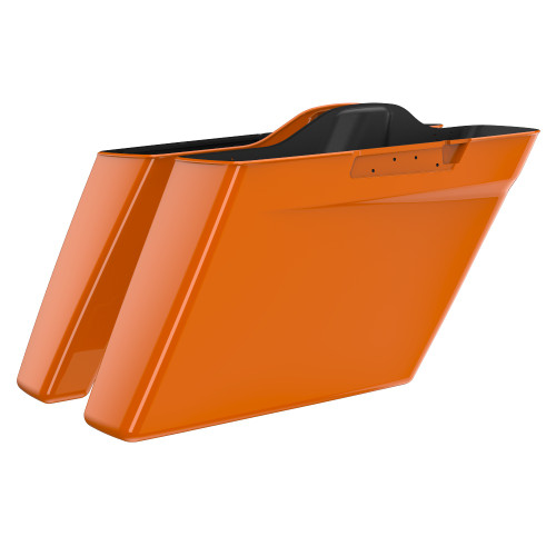 Baja Orange No Cutout Stretched Extended Saddlebag Bottoms for Harley Davidson 2014+ Touring