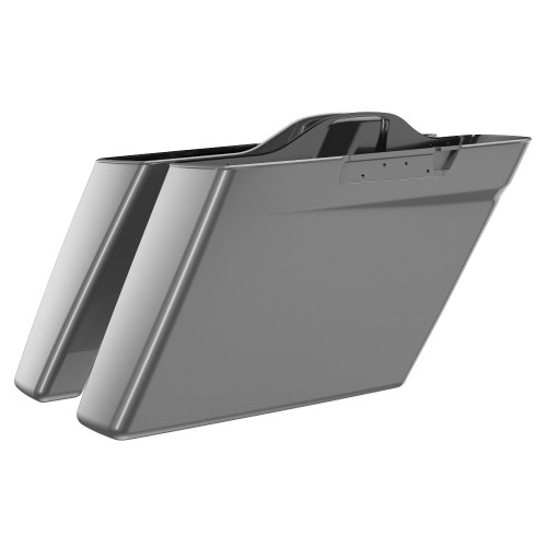 Advanblack Charcoal Pearl Dual No Cutout Stretched Extended Saddlebag Bottoms for Harley Davidson 2014+ Touring