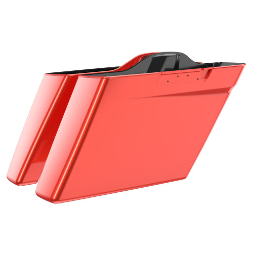 Advanblack Candy Orange No Cutout Stretched Extended Saddlebag Bottoms for 2014+ Harley Davidson Touring